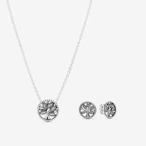 Pandora Family Tree if Life Necklace and Earrings Set